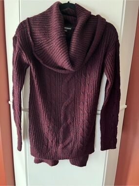 Warehouse Burgundy Cable Knit Cowl Sweater